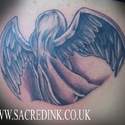 Sacred Ink Black and Grey  Angel on Back
