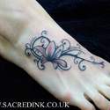 Sacred Ink Black and Grey  Flower Foot